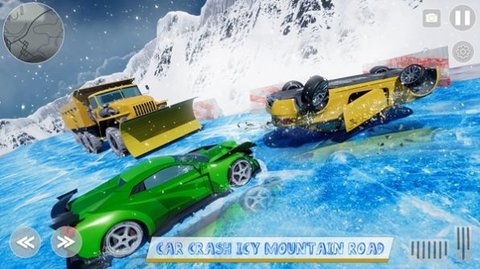 雪车碰撞粉碎(Car Crash : Icy Mountain Road)