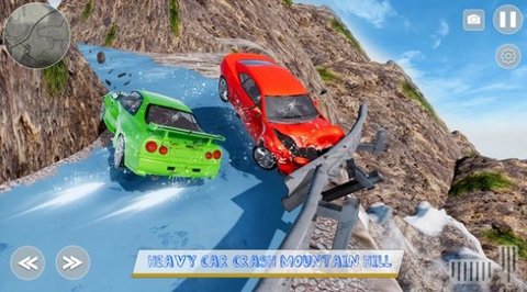 雪车碰撞粉碎(Car Crash : Icy Mountain Road)